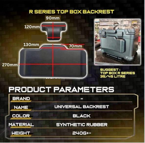 EMS UNIVERSAL TOP BOX BACKREST FOR 45L, 55L, 65L